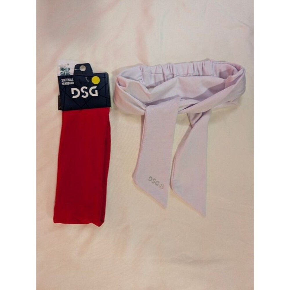 Girls DSG Softball Headbands White Red 2 Pack Sports Athletics